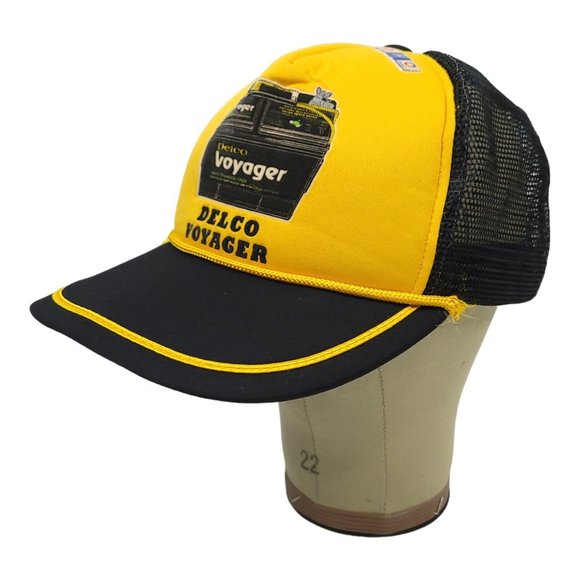 Vintage AC Delco Voyager Battery Mesh Trucker Hat Snapback Cap Foam Rope Braid - Picture 3 of 12